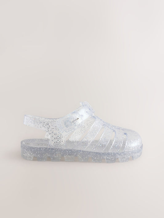 Silver Glitter Jelly Sandals image 2