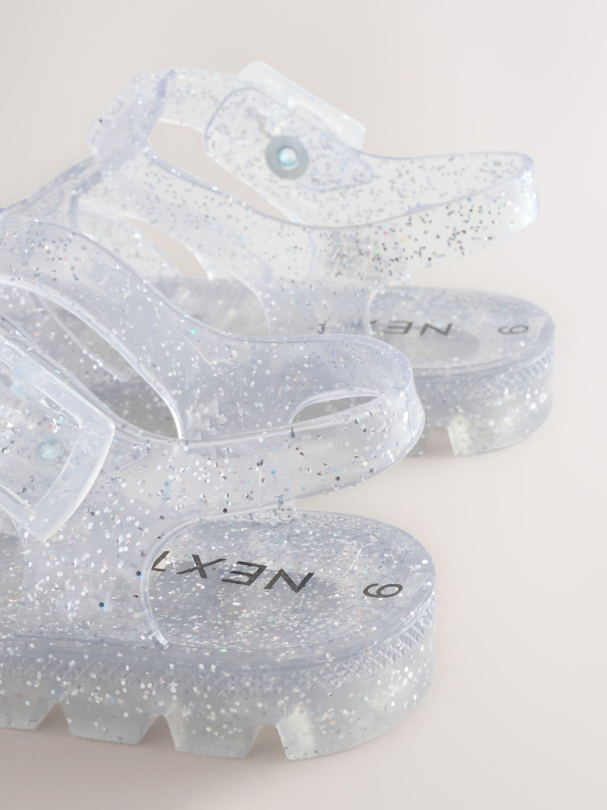 Silver Glitter Jelly Sandals image 5