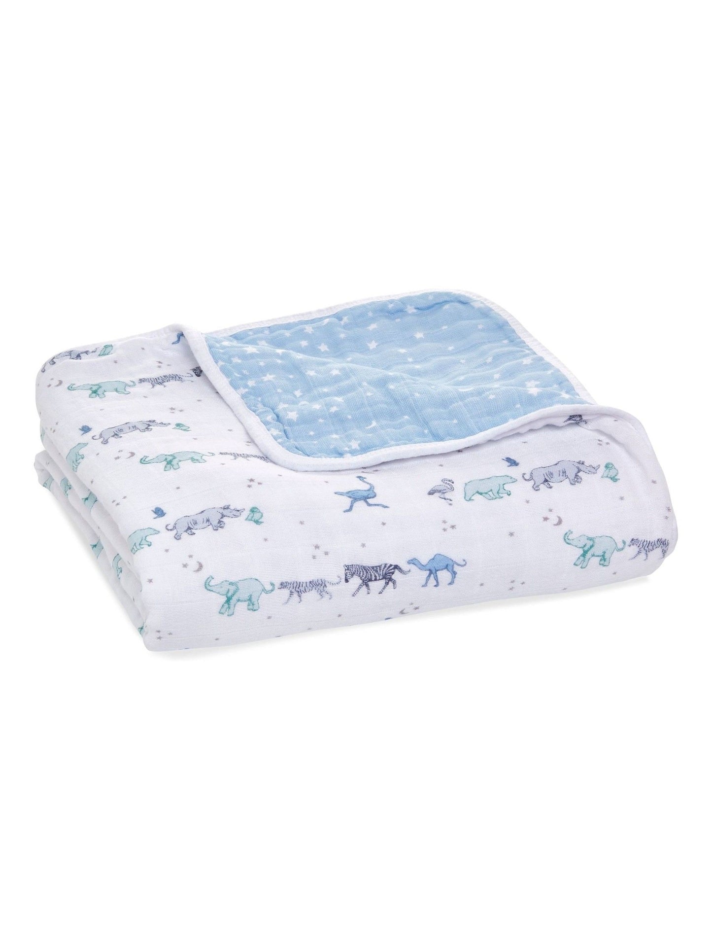 aden + anais Blue Rising Star Dream 100% Cotton Muslin Blanket image 1
