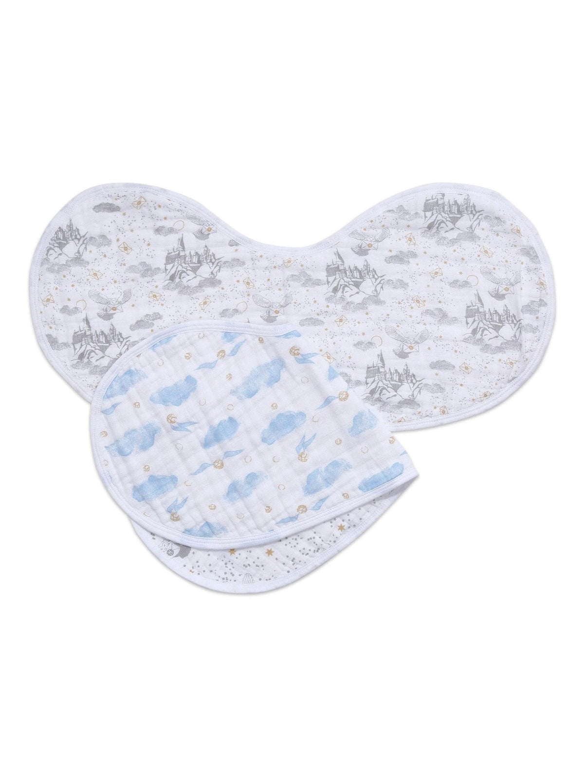 Dsiney Kidz - aden + anais White 100% Cotton Harry Potter Iconic Burpy Bib image 1