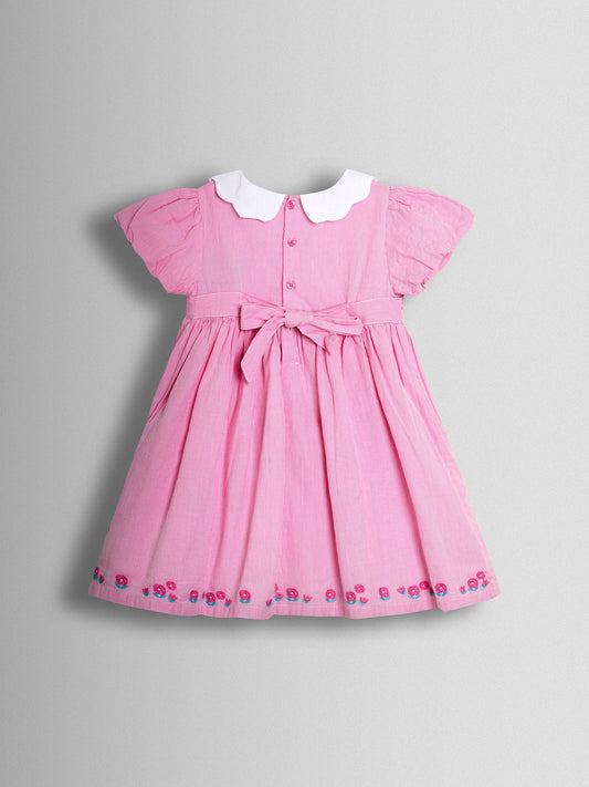 Dsiney Kidz - JoJo Maman Bébé Pink Bud Floral Smocked Party Dress image 2