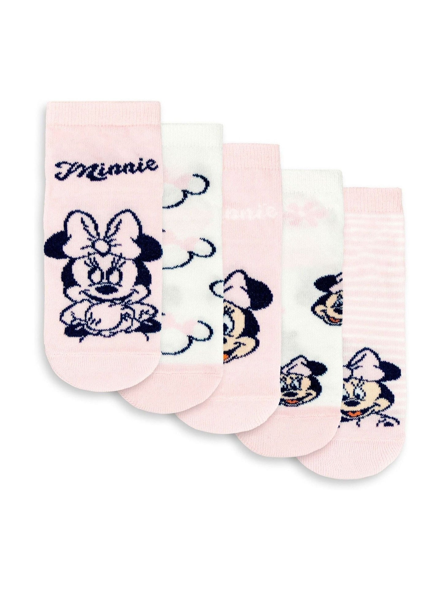 Vanilla Underground Pink Disney Girls Pink Minnie Mouse Calf Socks Set of 5 image 2