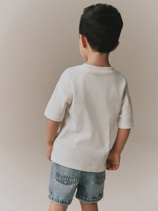 White Short Sleeve Football Slogan T-Shirt (3mths-7yrs) image 3