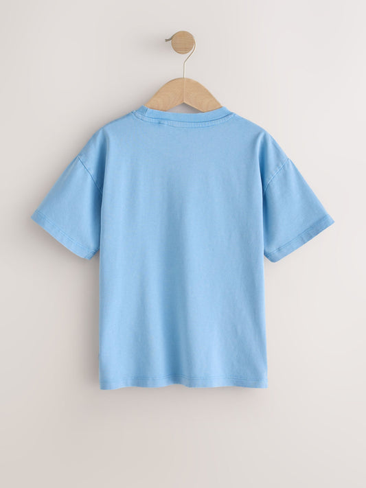 Washed Blue Ocean Breeze Short Sleeve Graphic T-Shirt (3mths-7yrs) image 2