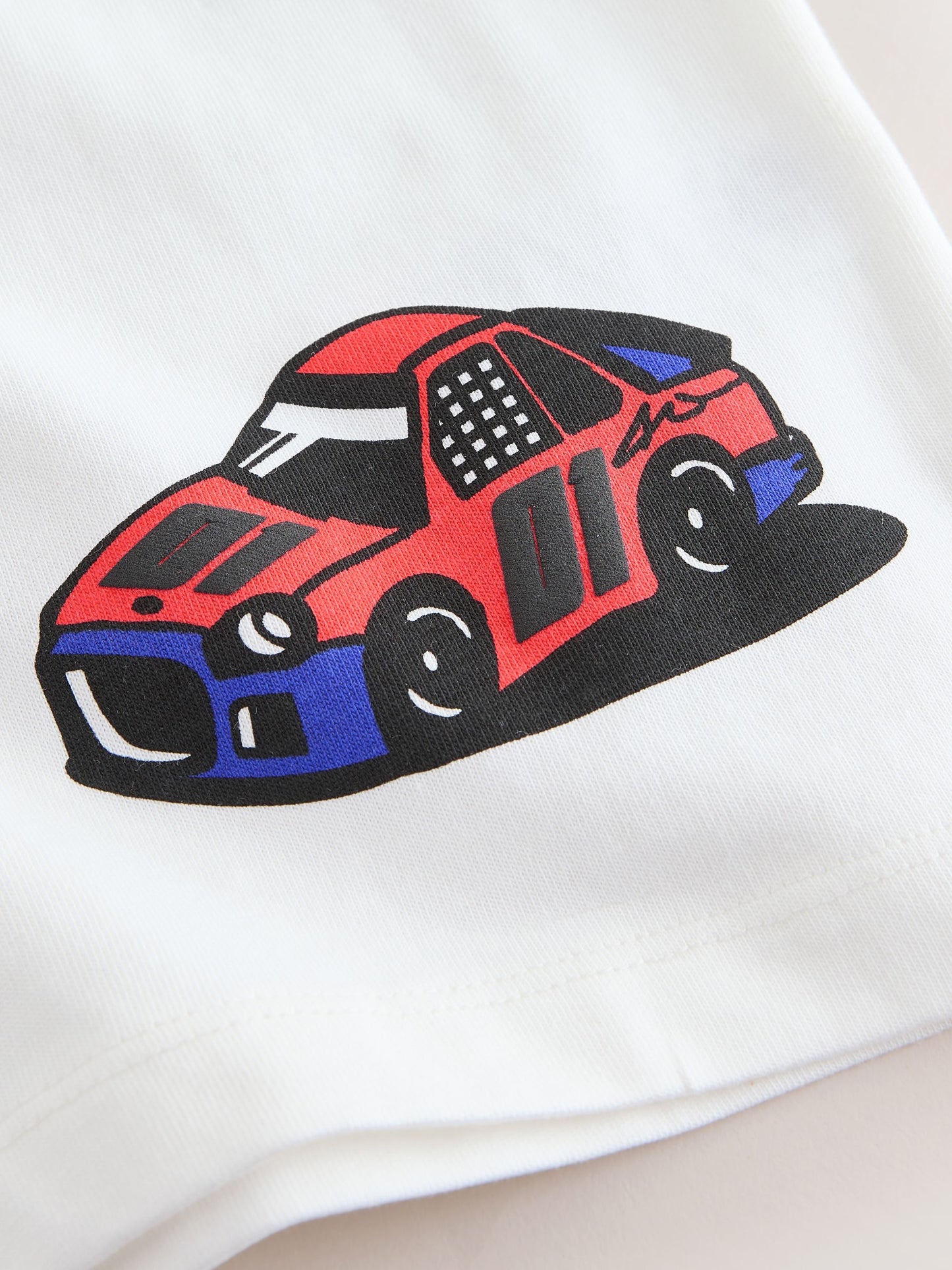 White Race Car Placement Short Sleeve Graphic T-Shirt (3mths-7yrs) image 9