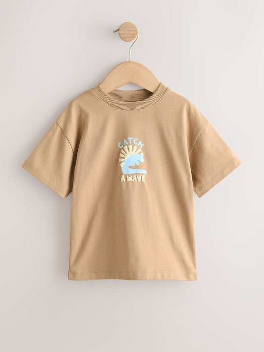 Blue/Yellow Surf Short Sleeve Graphic T-Shirts 4 Pack (3mths-7yrs) image 2