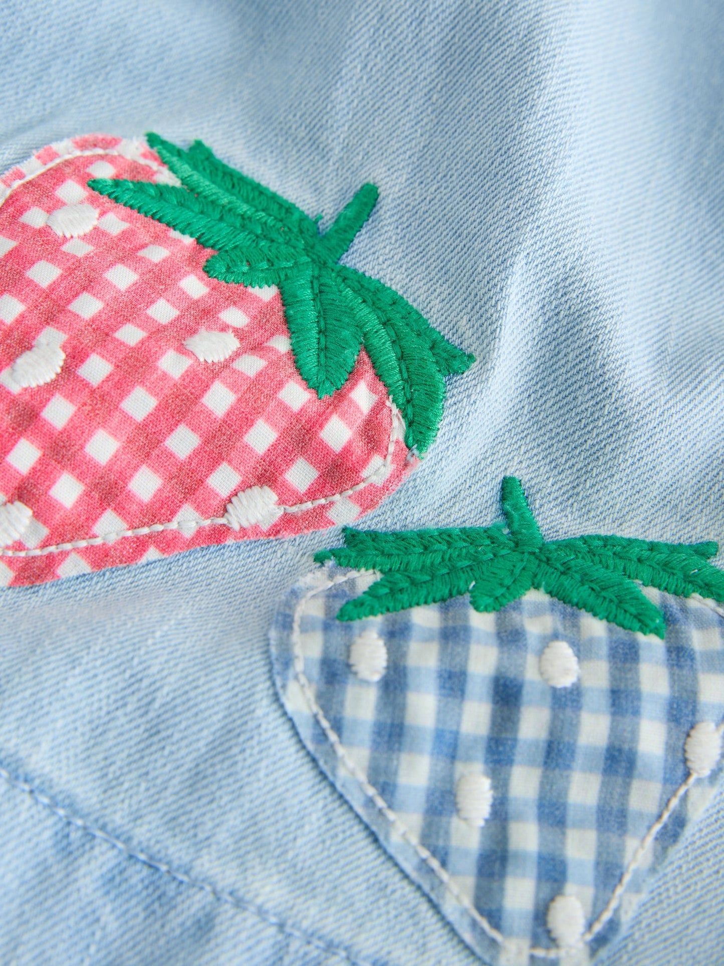 Strawberry Embroidered Denim Blouse And Short Co-ord Set (3mths-8yrs) image 10