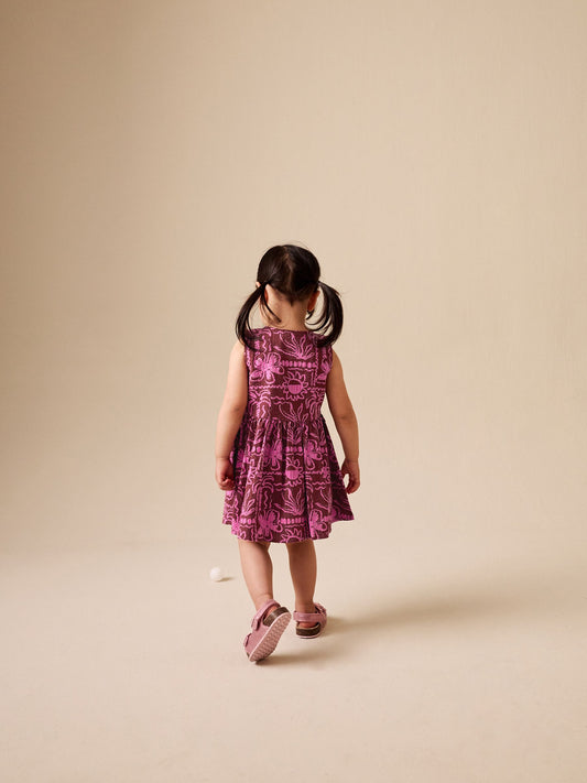 Dsiney Kidz - Chocolate/Purple Sleeveless Peplum Dress (3mths-8yrs) image 2