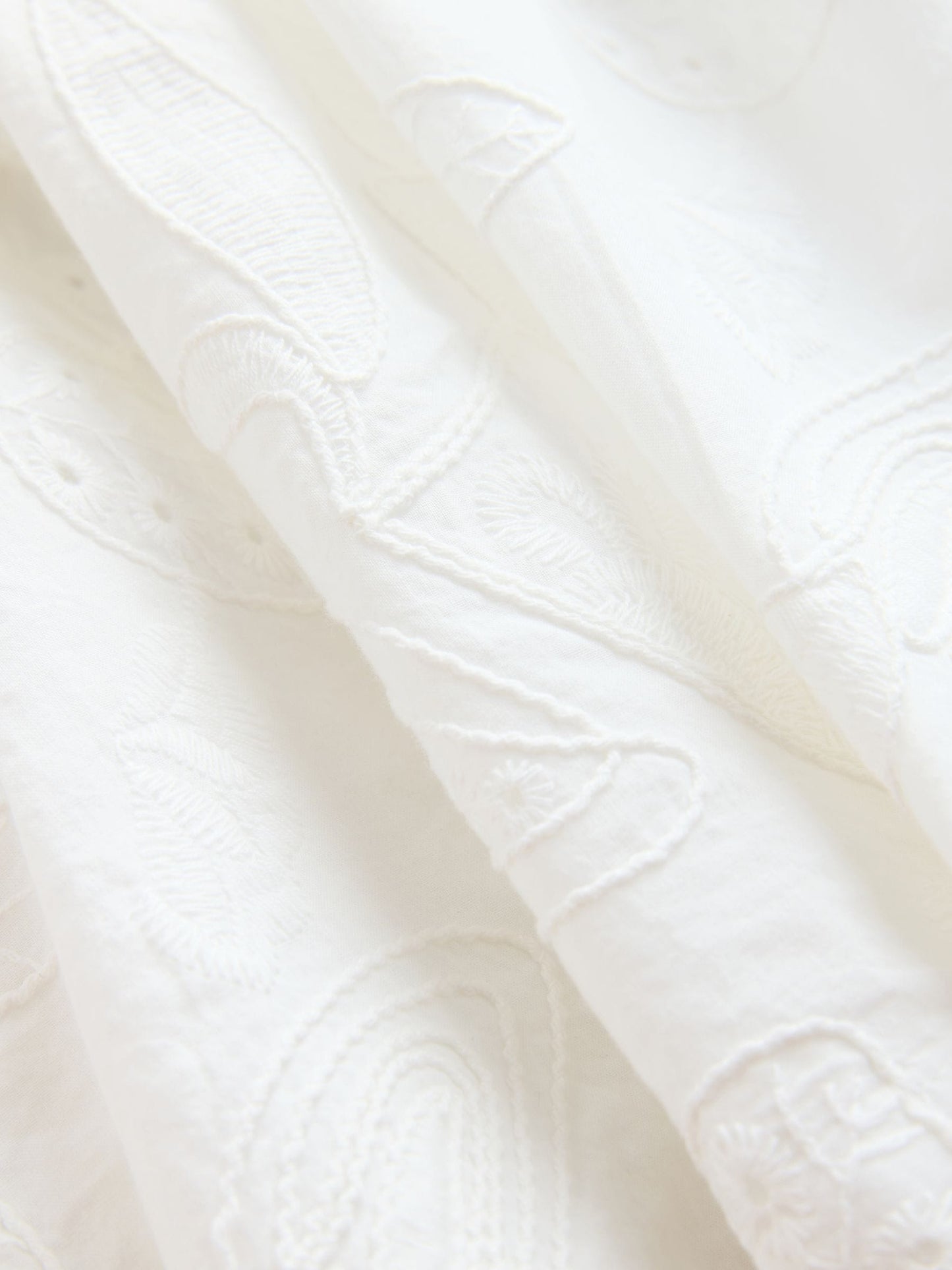 White Embroidered Linen Frill Sleeve Dress (3mths-8yrs) image 8