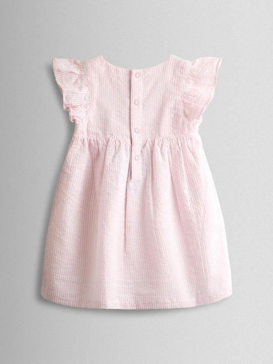 Dsiney Kidz - JoJo Maman Bébé Pink Bunny Embroidered Baby Dress, Knicker & Hat Set image 2