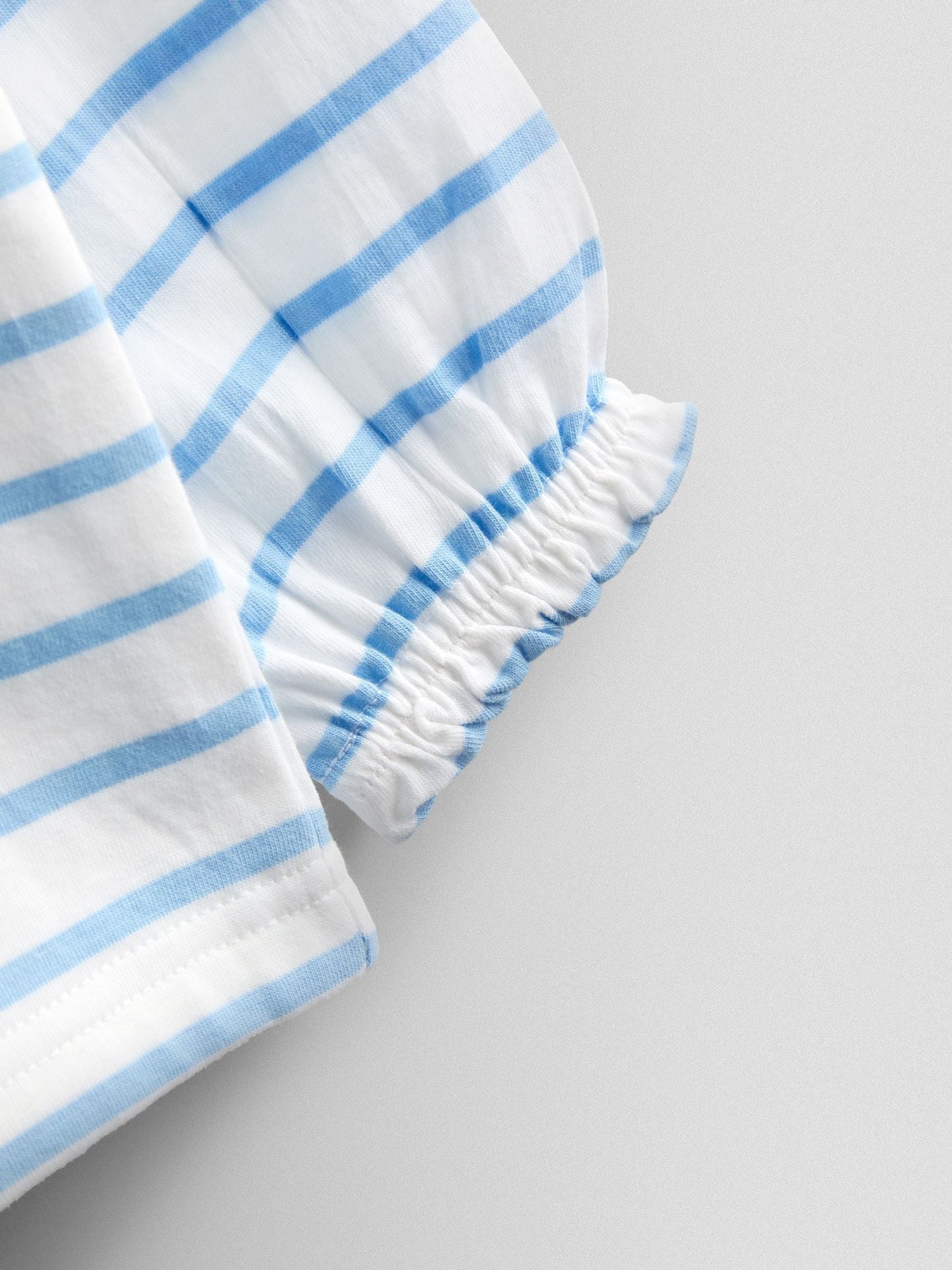 JoJo Maman Bébé Cornflower Blue Strawberry Appliqué Stripe Top image 4