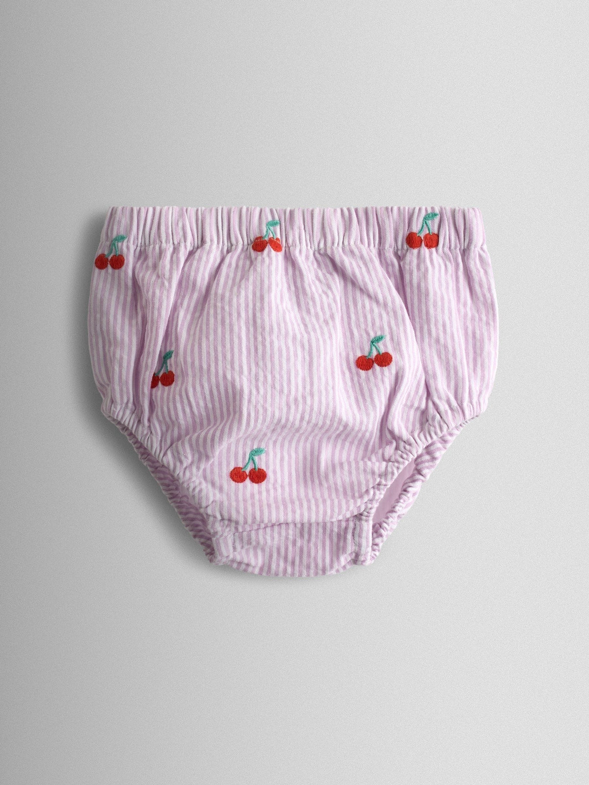 Dsiney Kidz - JoJo Maman Bébé Lilac Purple Cherry Embroidered Stripe Dress & Hat Set image 5