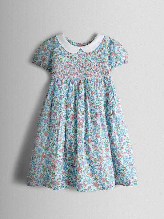 Dsiney Kidz - JoJo Maman Bébé Cream Collared Ditsy Floral Smocked Dress image 2
