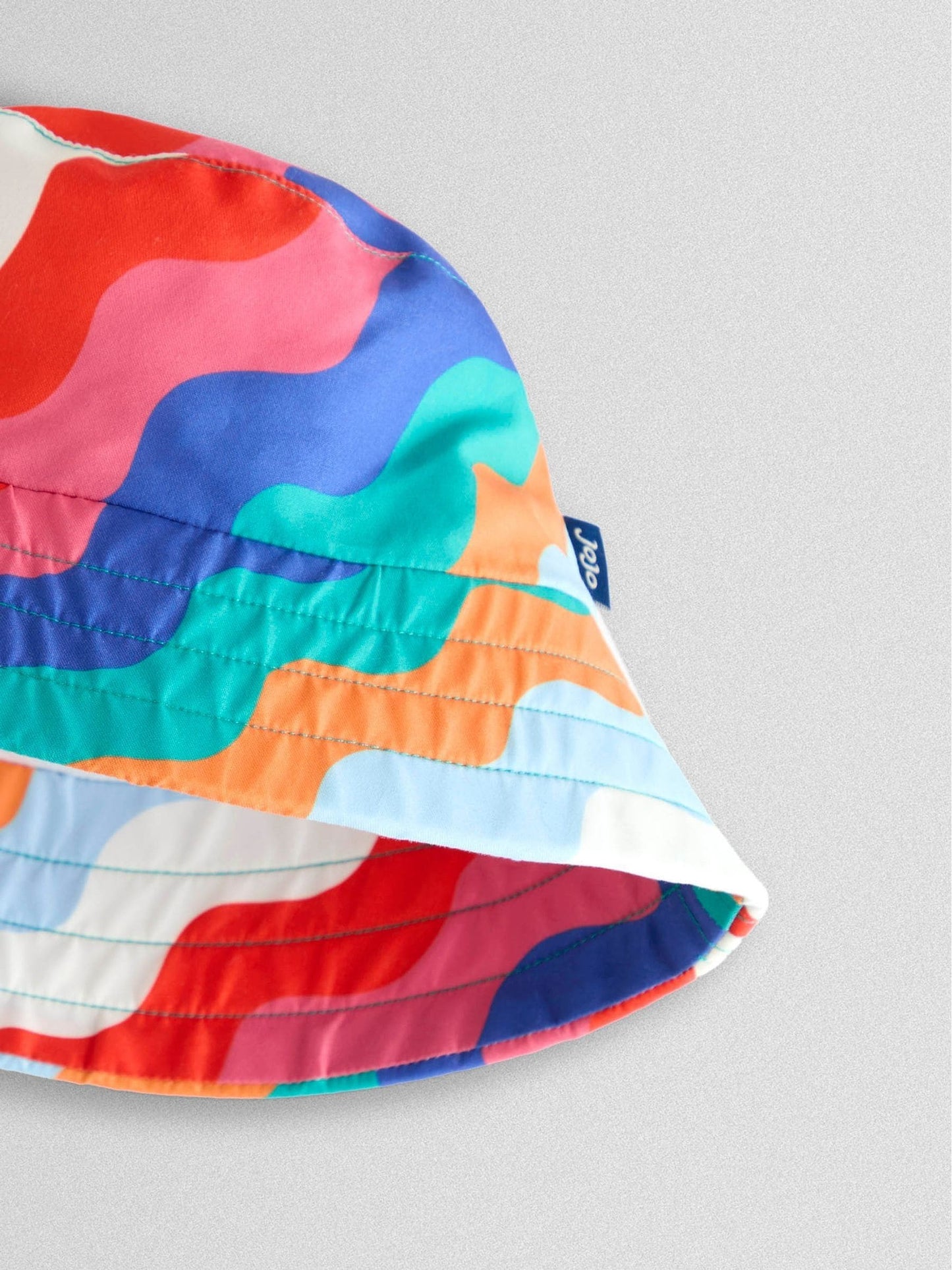 JoJo Maman Bébé Multi-Coloured Wavy Stripe Swim Bucket Hat image 4