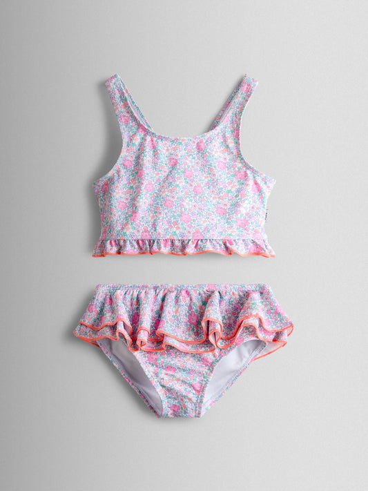 Dsiney Kidz - JoJo Maman Bébé Neon Ditsy Frill Print 2-Piece Bikini Set image 2