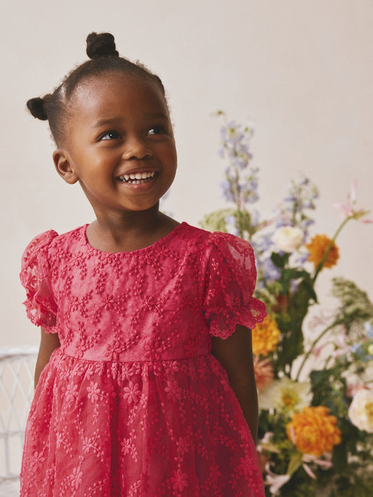 Red Embroidered Prom Dress (3mths-8yrs) image 2