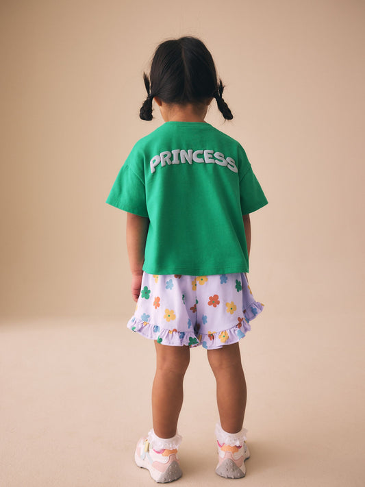 Dsiney Kidz - Green Disney Princess Shorts Set (3mths-7yrs) image 2