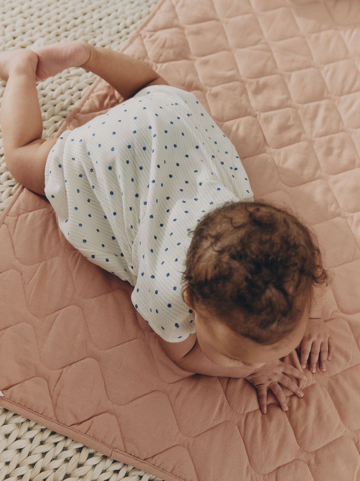 Blue/White Button Through Button Through Baby Rompers 3 Pack image 9