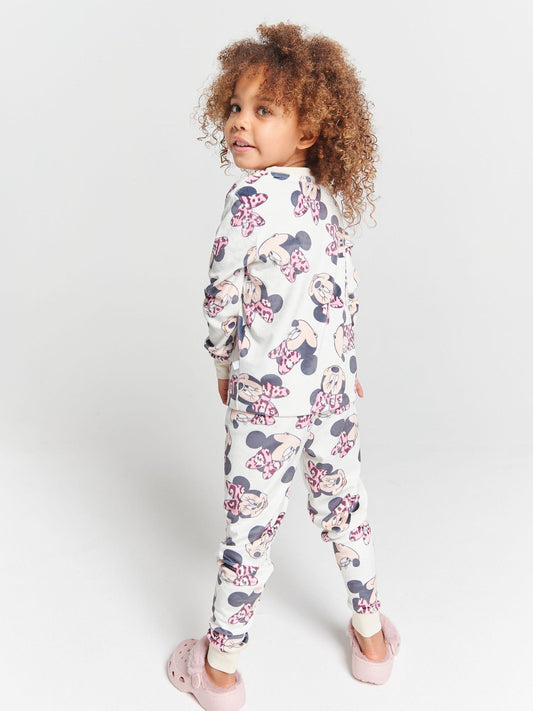 Brand Threads Natural Disney Minnie Mouse Fleece Pyjamas Set - image 2