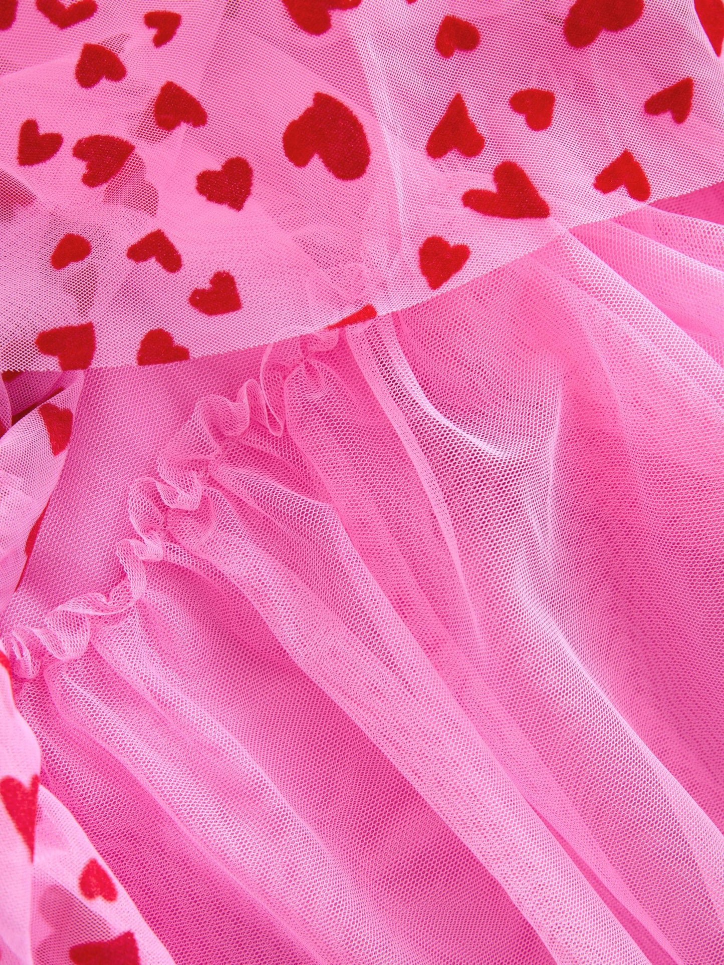 Pink Heart Tiered Mesh Party Dress (3-16yrs) image 8