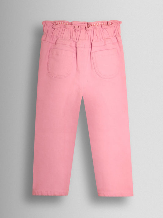 JoJo Maman Bébé Pink Floral Embroidered Twill Trousers image 2