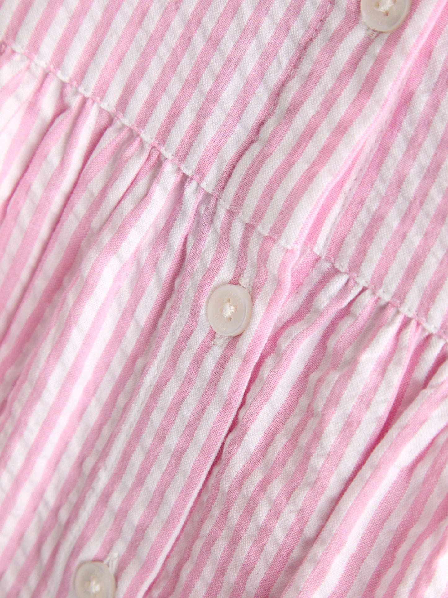 JoJo Maman Bébé Pink Collared Sleeveless Button Through Dress image 4