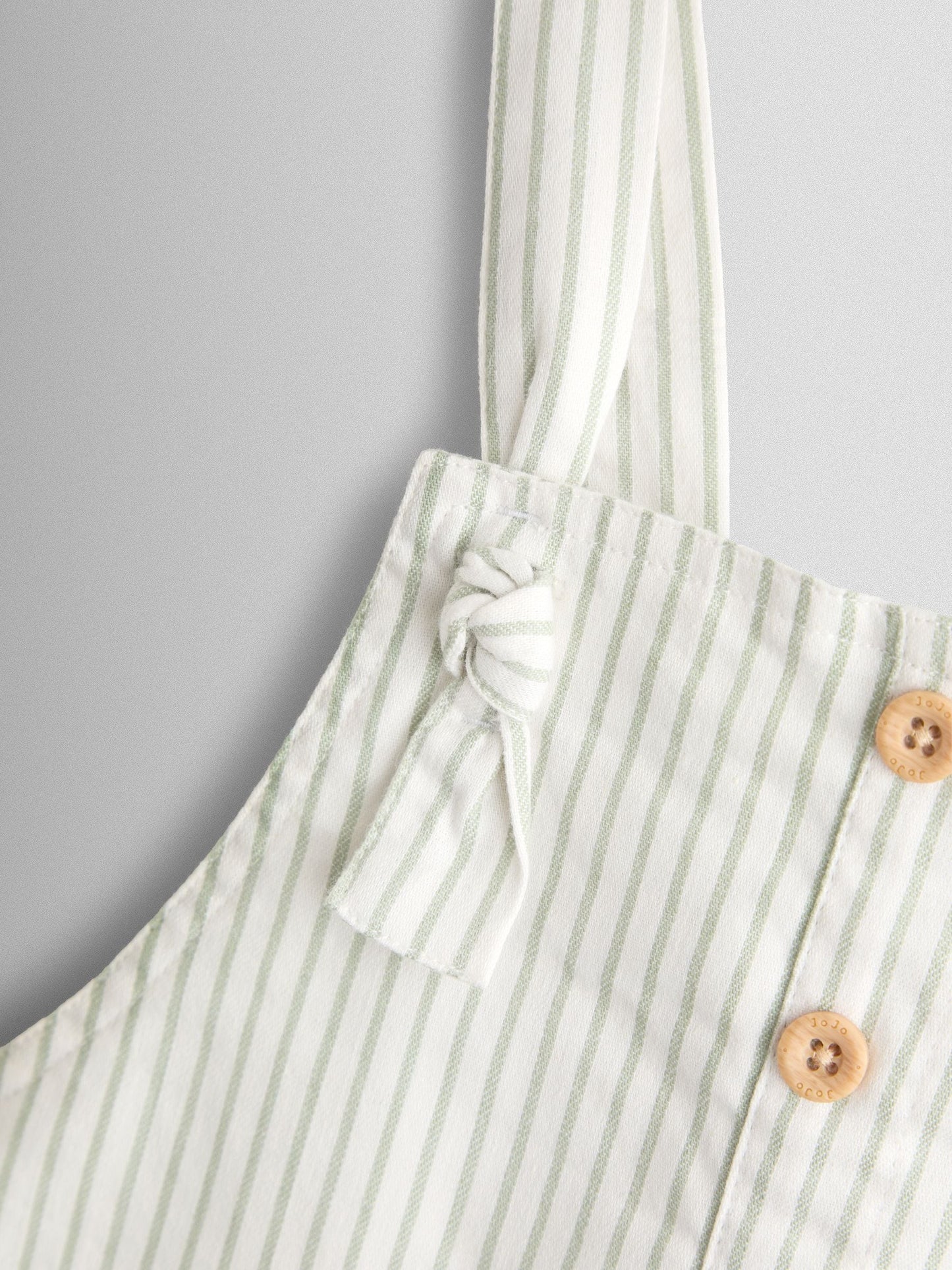 JoJo Maman Bébé Green Floral Embroidered Stripe Dungaree image 5
