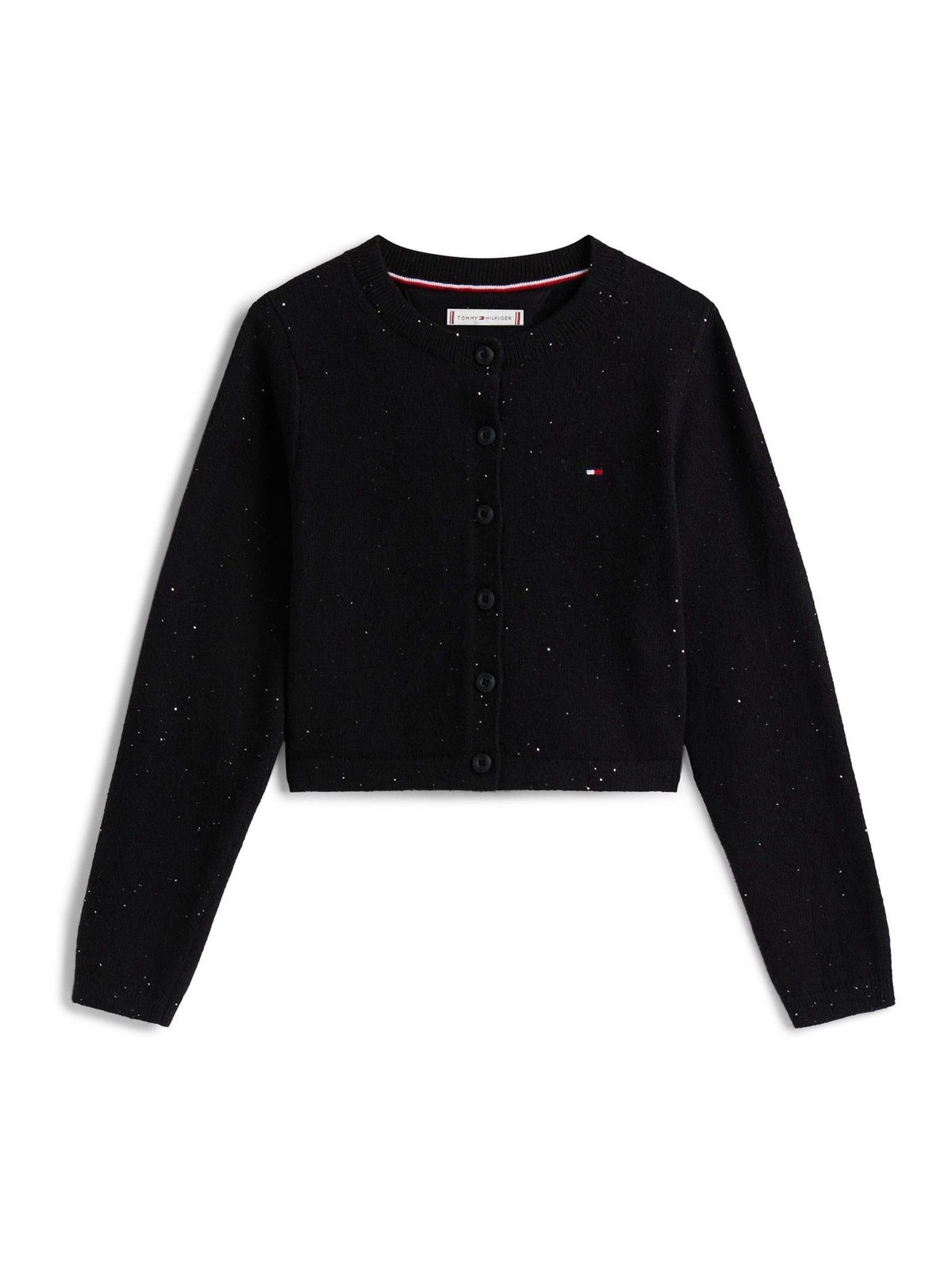 Tommy Hilfiger Black Sequin Rib-Knit Slim Cardigan - image 5