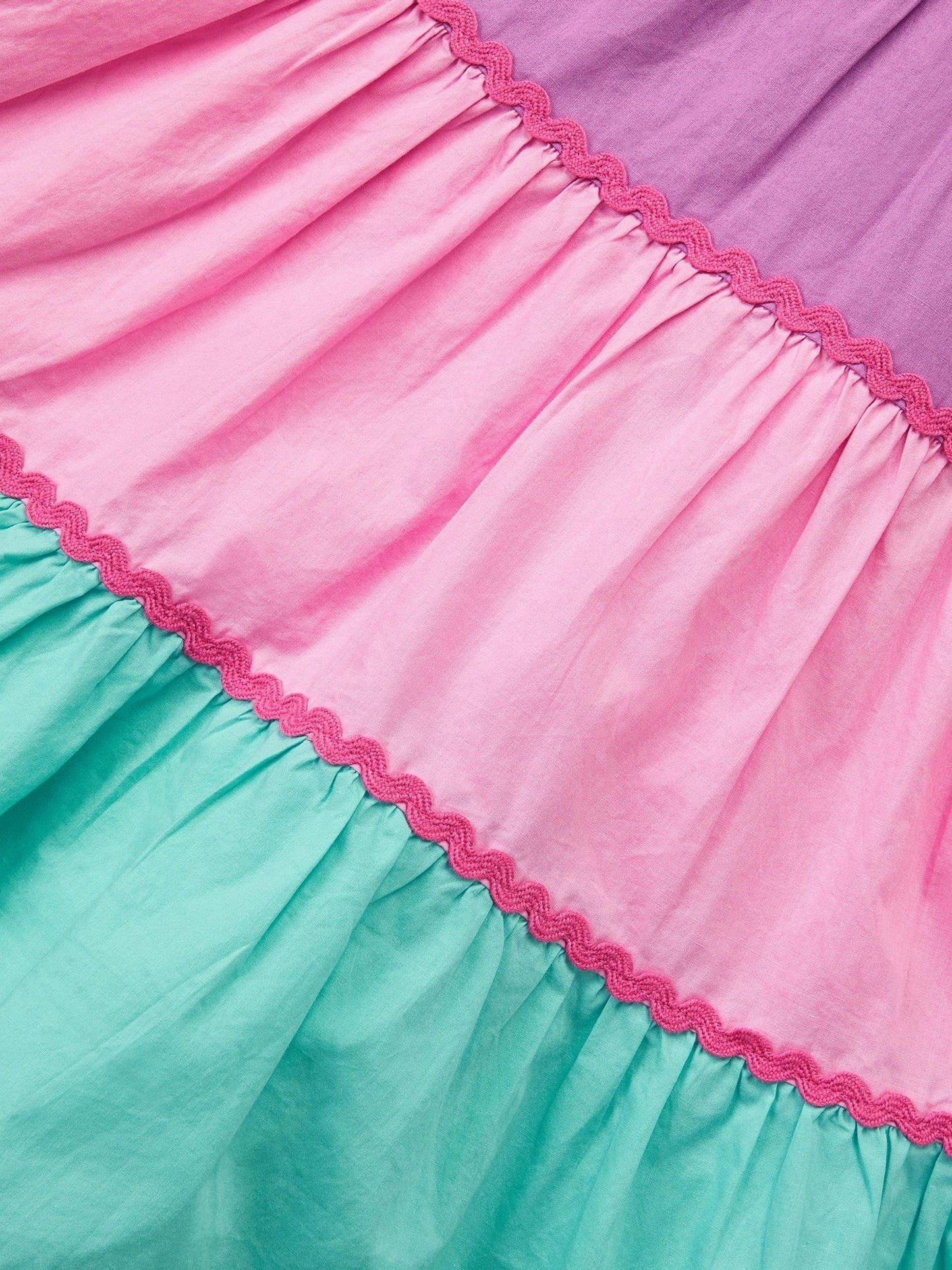 Monsoon Pink Sleeveless Smocked Colourblock Dress image 3