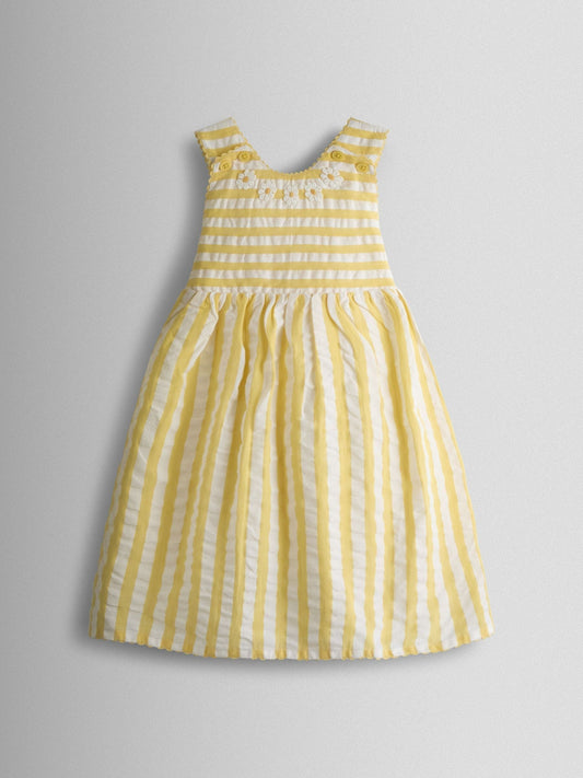 JoJo Maman Bébé Yellow Cross Back Appliqué Sundress image 2
