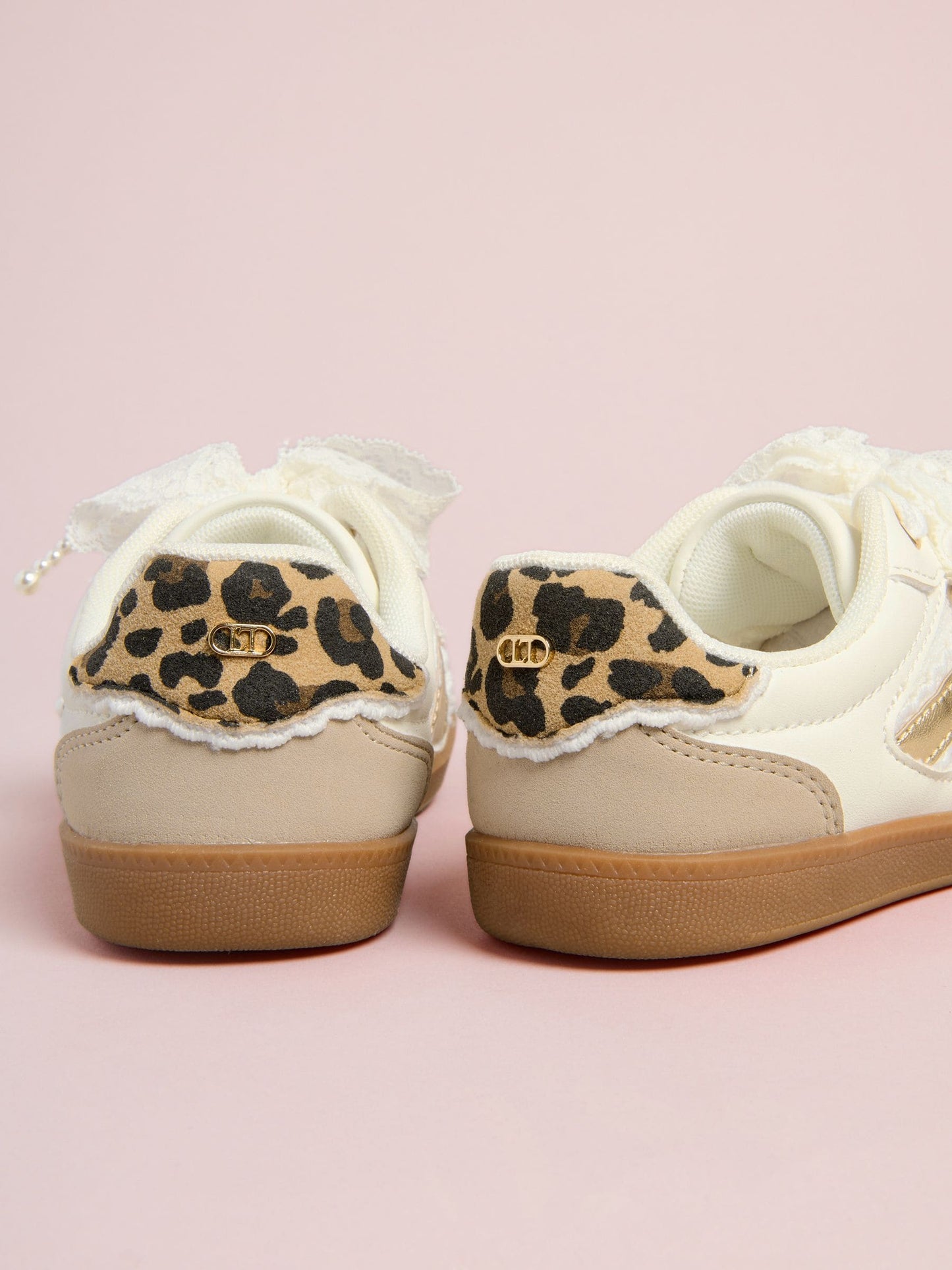 Lipsy White Slim Gum Sole Charm Detail Sports Trainers image 4