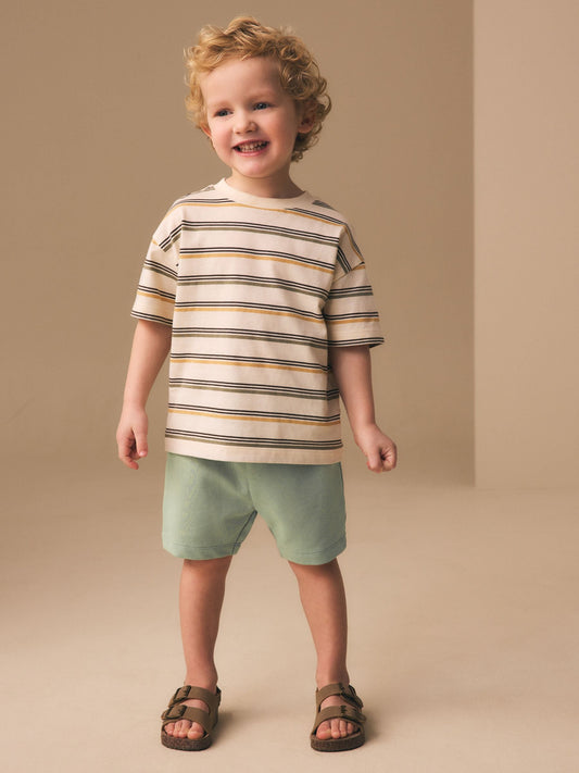 Dark Sage Green Jersey Shorts (3mths-7yrs) image 2