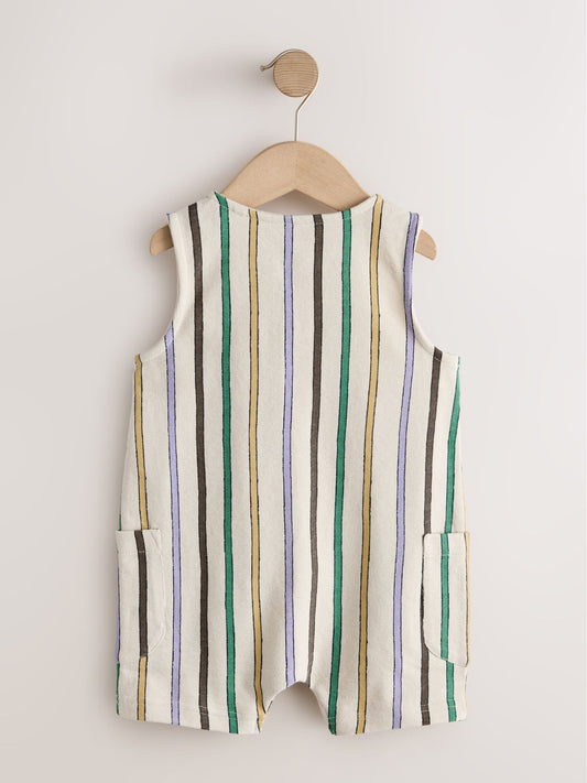 Multi Striped Textured Cotton Romper (3mths-7yrs) image 2