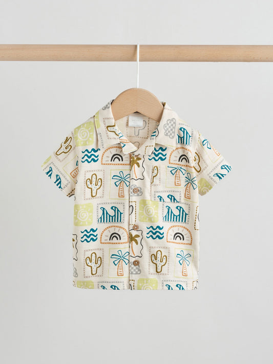 Neutral Palm Print Shirt and Shorts Baby Set (0mths-2yrs) image 3