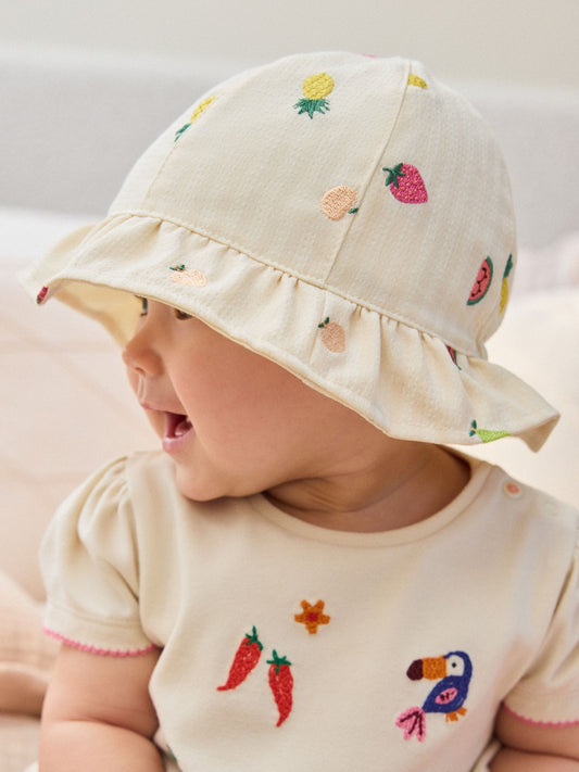 Bright Fruit Embroidered Baby Bucket Hats 2 Pack (0mths-2yrs) image 2