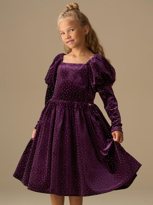 Dsiney Kidz - Angel & Rocket Purple Velvet Dress image 2