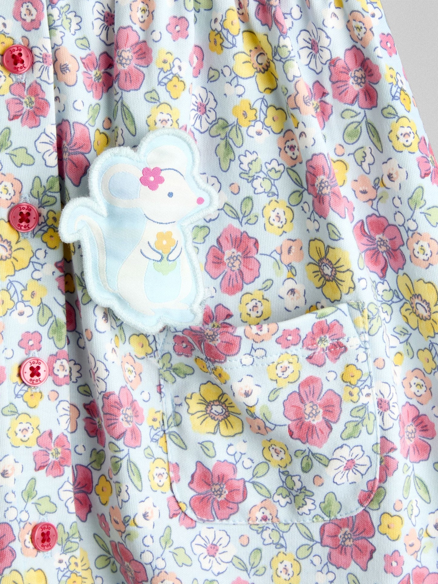 JoJo Maman Bébé Blue Pet In Pocket Button Down Dress image 3