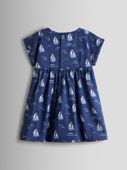 Dsiney Kidz - JoJo Maman Bébé Blue Nautical Jersey Dress image 2