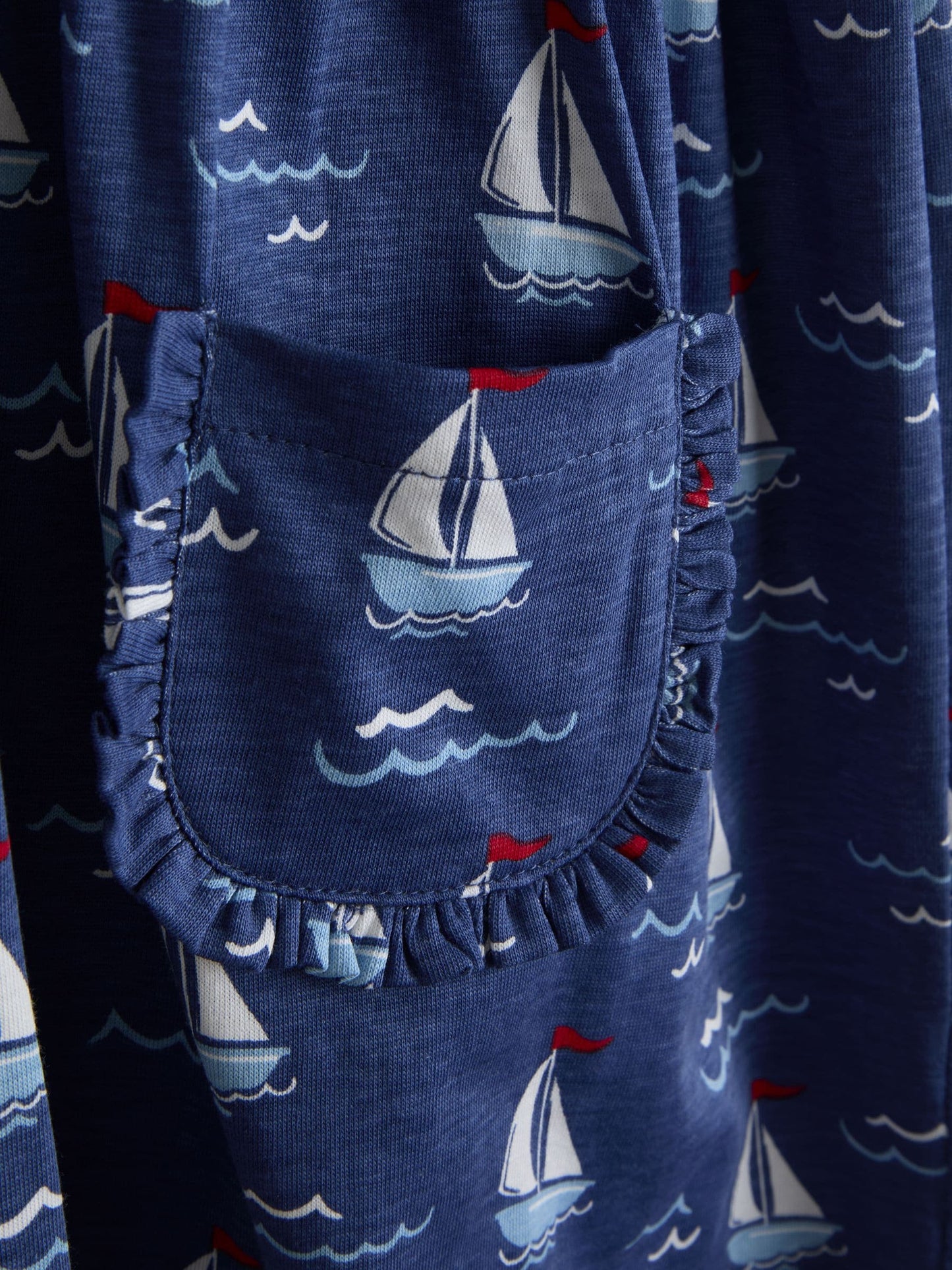 JoJo Maman Bébé Blue Nautical Jersey Dress image 3