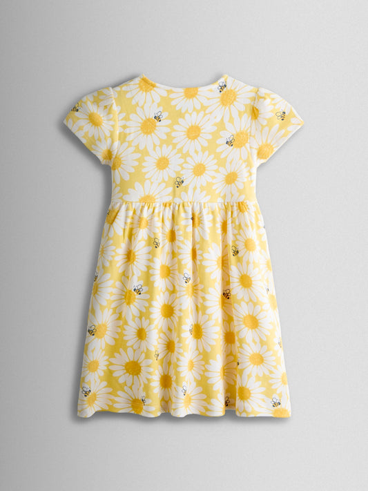 JoJo Maman Bébé Yellow Button Down Pet In Pocket Dress image 2