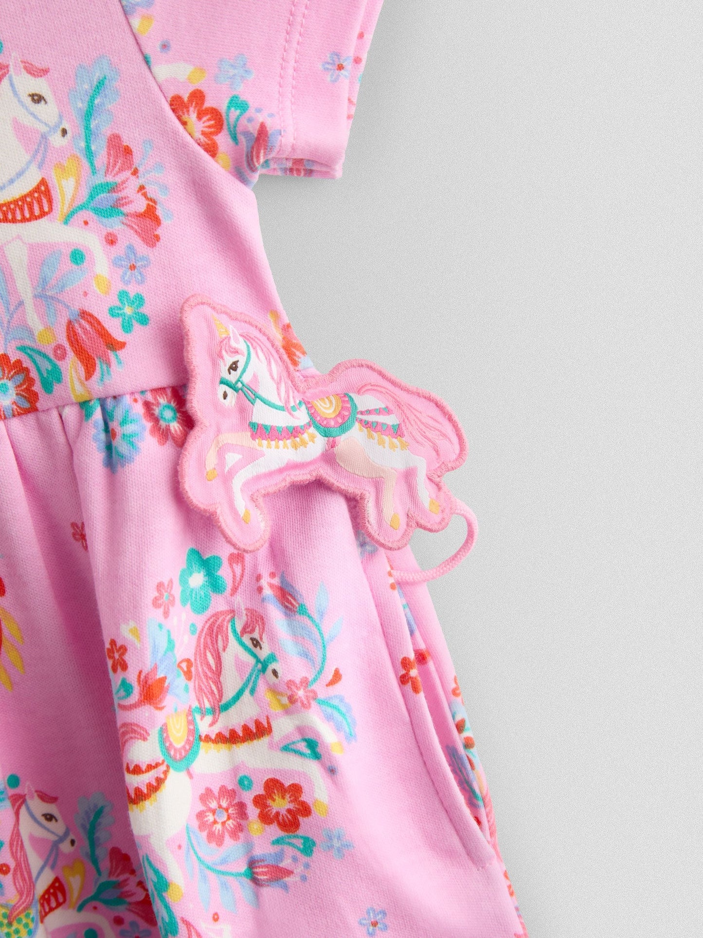 JoJo Maman Bébé Pink Button Down Pet In Pocket Dress image 3
