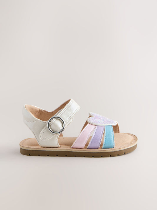 Dsiney Kidz - Multi Pastel Standard Fit (F) Heart Occasion Sandals image 2