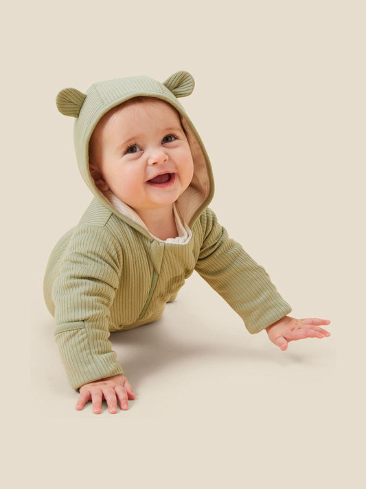 MORI Green Cosy Zip-Up Pramsuit image 2