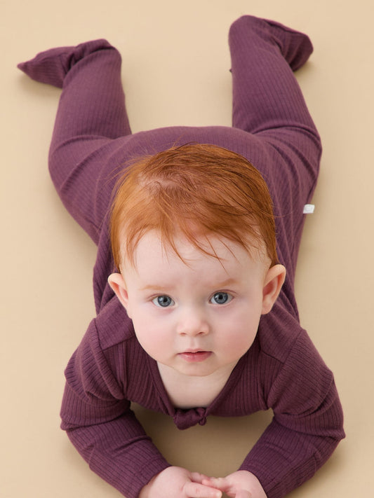 MORI Purple Stretch Supersoft 2 Way Zip Sleepsuit image 2