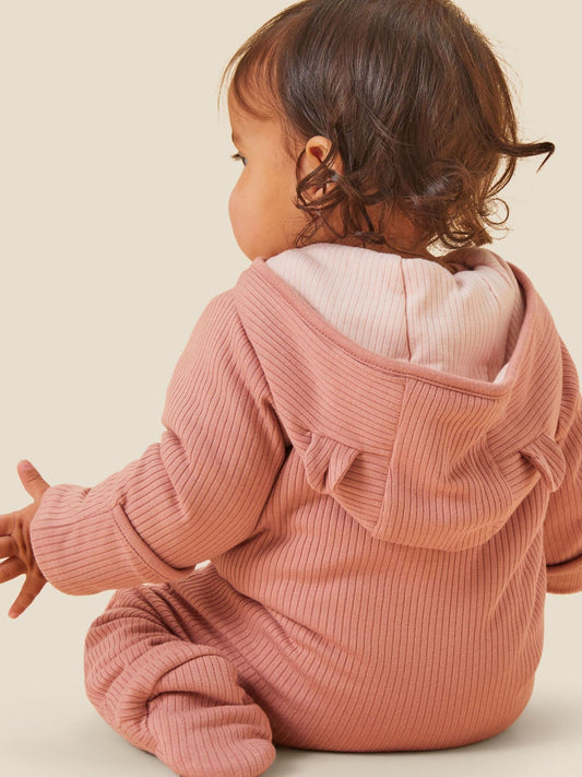 MORI Pink Cosy Zip-Up Pramsuit image 2