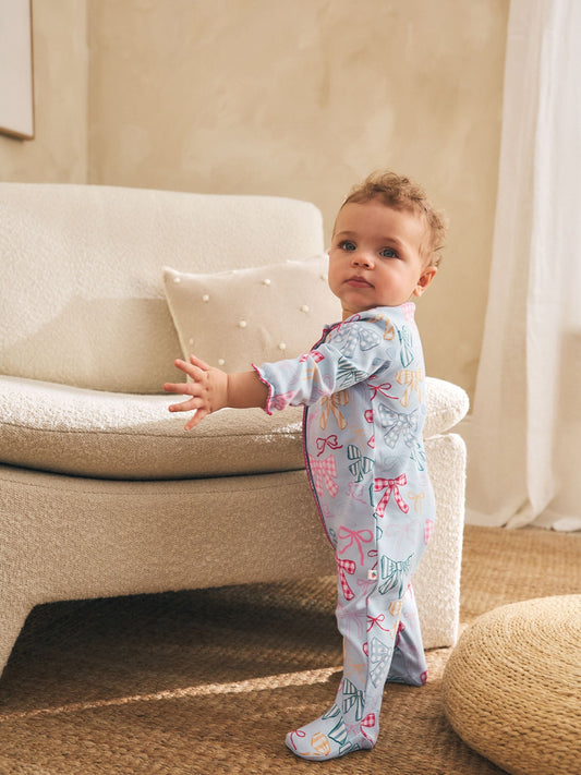 Blue/Pink Baby Sleepsuits 3 Pack (0mths-2yrs) image 2