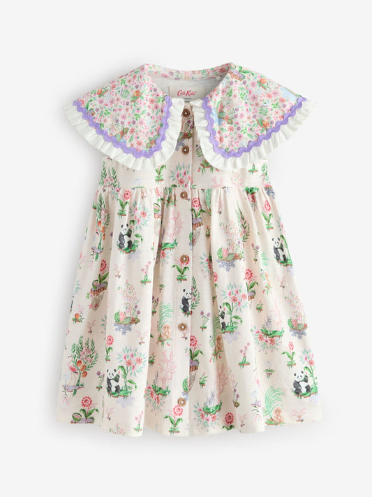 Cream Cath Kidston Short Sleeve Collared Dress (3mths-7yrs) image 2