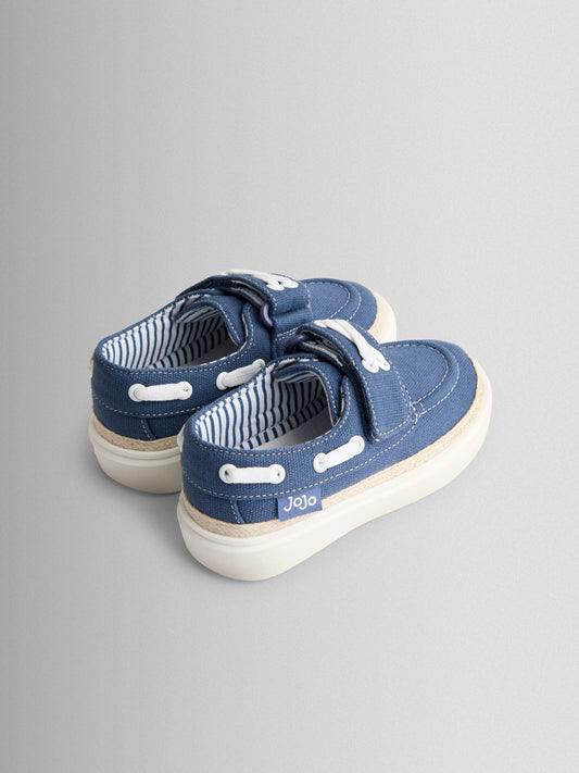 JoJo Maman Bébé Navy Blue Canvas Boat Shoe image 2