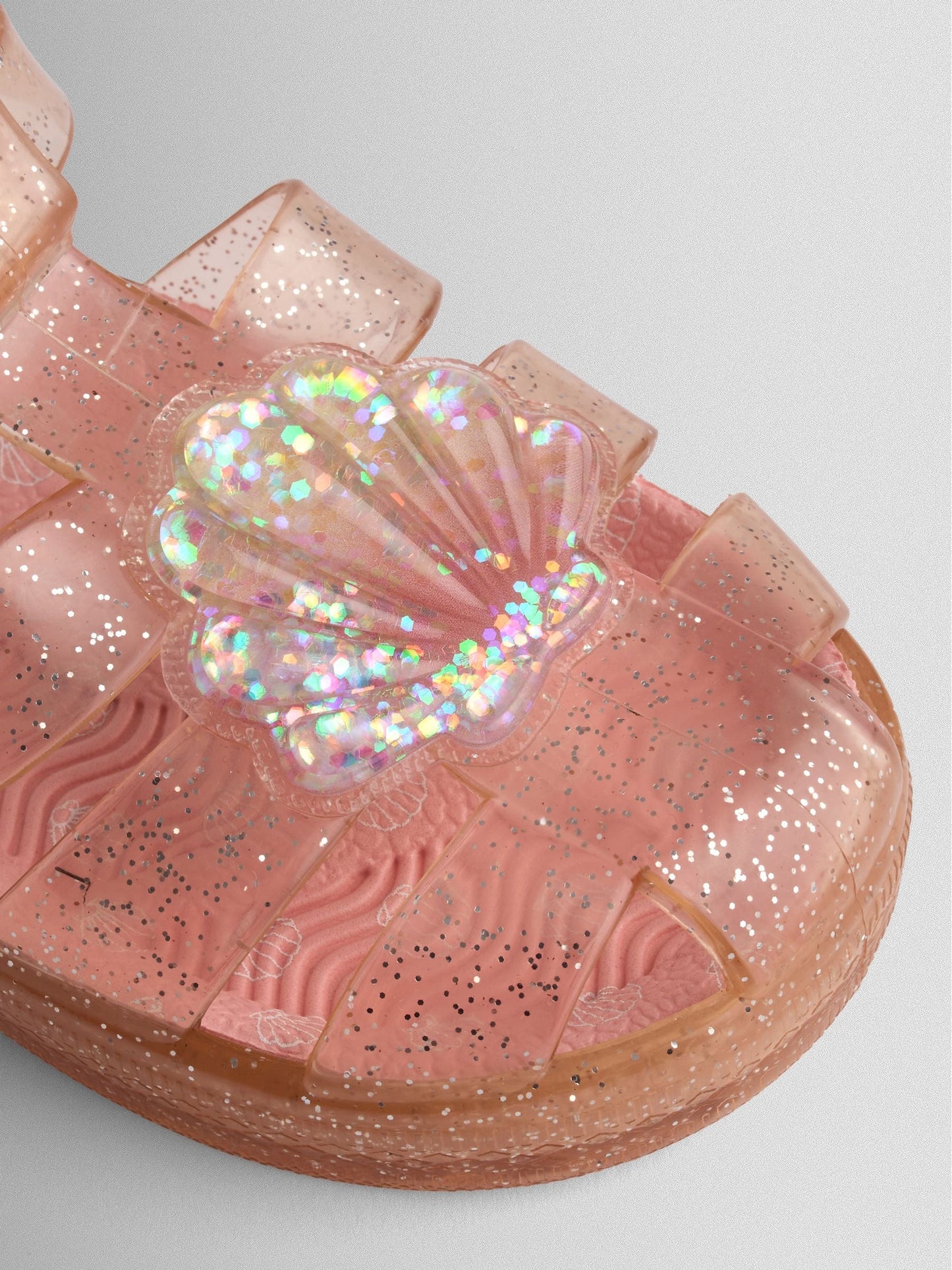 JoJo Maman Bébé Light Pink Shell Jelly Sandals image 5