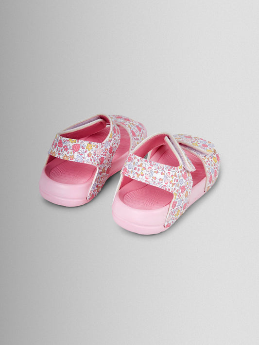JoJo Maman Bébé Pink Floral Summer Sandals image 2
